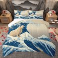 thumbnail image 1 of Feelyou Kawaii Wildlife Bear Bedding Comforter Set, Japaese Ocean Waves Twin Comforter Sets, Teens Kids Boys Girls Reversible Bedding Set, Microfiber Bedroom Decor, 2pcs, 1 of 9
