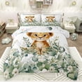 thumbnail image 1 of Feelyou Kawaii Wildlife Leopard Queen Comforter Set, Green Eucalyptus Leaves Bedding Sets, Cartoon Cheetah Reversible Bedding Comforter Set, Microfiber Bedroom Decor, 3-Piece, 1 of 8