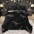 thumbnail image 1 of Feelyou Kid Cartoon Dinosaur Twin Comforter Sets, Black Camo Abstract Bedding Set, 2pcs, 1 of 8