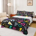 thumbnail image 1 of Feelyou Kid Cartoon Memphis Full Size Sheets, Cycle Square Abstract Bed Sheets, 4pcs, 1 of 7