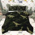thumbnail image 1 of Feelyou Kid Dinosaur Queen Comforter Set, Green Camouflage Bedding Comforter Set, 3pcs, 1 of 8