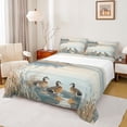 thumbnail image 1 of Feelyou Kid Jungle Duck Full Size Sheets, Vintage Lake House Bed Sheets, 4pcs, 1 of 7