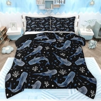 Feelyou Kid Marine Shark Twin Comforter Sets, Kawaii Coral Animal Bedding Set, 2-Piece