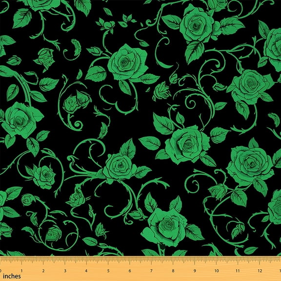 Feelyou Kid Romantic Rose Fabric by the Yard 1 Yard, Retro Fashion Sewing Fabric, Bohemian Mandala Style Home Decor Fabric by the Yard, Luxury Bedroom Decor