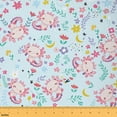 thumbnail image 1 of Feelyou Kids Animal Axolotl Fabric by the Yard 3 Yards, Pink Blue Sewing Fabric, Floral Leaf Botanical Home Decor Fabric by the Yard, Super Cozy Room Decor, 1 of 6