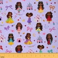 thumbnail image 1 of Feelyou Kids Black Princess Fabric by the Yard 3 Yards, Cartoon Bow-tie Home Decor Fabric by the Yard, Fairy Tale Castle Sewing Fabric, Super Cozy Room Decor, 1 of 6
