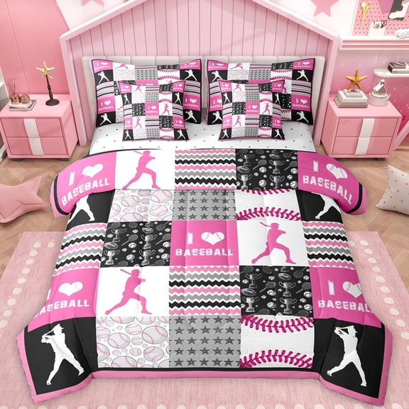 Feelyou Kids Cartoon Golf Bedding Comforter Set 7pcs, Est Sleep Sports Queen Bedding Sets