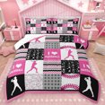thumbnail image 1 of Feelyou Kids Cartoon Golf Queen Comforter Set, Est Sleep Sports Bedding Sets, Pink Stripes Stars Print Reversible Bedding Comforter Set, Super Cozy Room Decor, 3-Piece, 1 of 8