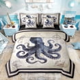 thumbnail image 1 of Feelyou Kids Cartoon Octopus Bedding Comforter Set 7pcs, Vintage Sealife King Bedding Sets, 1 of 8