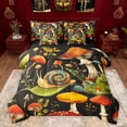 thumbnail image 1 of Feelyou Kids Cartoon Snail Bedding Comforter Set 7pcs, Jungle Hippie Mushroom King Bedding Sets, Boho Plant Botanical Reversible Bed Sheets, Lightweight Room Decor, 1 of 7