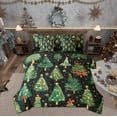 thumbnail image 1 of Feelyou Kids Christmas Bedding Comforter Set 7 Pieces, Cartoon Dots Xmas Tree Full Bedding Set, Gold Snowflake Print Reversible Fitted Sheet Flat Sheet, Super Cozy Room Decor, 1 of 8