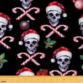 thumbnail image 1 of Feelyou Kids Christmas Skull Fabric by the Yard 3 Yards, Xmas Candy Home Decor Fabric by the Yard, Sugar Gothic Festival Sewing Fabric, Super Cozy Room Decor, 1 of 6