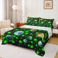 thumbnail image 1 of Feelyou Kids Earth Planet Full Size Sheets, Neon Green Stars Bed Sheets, 4pcs, 1 of 7