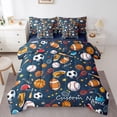 thumbnail image 1 of Feelyou Kids Football Twin Bedding Sets 7pcs, Rugby Sport Bedding Comforter Set, 1 of 7