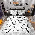 thumbnail image 1 of Feelyou Kids Halloween Bat Bedding Comforter Set 7pcs, Gothic Horror Animal King Bedding Sets, White Black Reversible Bed Sheets, Breathable Home Decor, 3 Pieces, 1 of 7