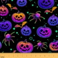 thumbnail image 1 of Feelyou Kids Halloween Pumpkin Fabric by the Yard 10 Yards, Trick or Treat Room Decor Fabric by the Yard, Gothic Spider Print Fabric for Sewing, Ultra Soft Home Decor, 1 of 6