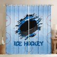 thumbnail image 1 of Feelyou Kids Ice Hockey Curtains Pack of 2 (42x84 Each), Est Sleep Sports Curtains Blackout, Blue Stripes Lines Bedroom Curtains, Window Curtains Home Decor, 1 of 6