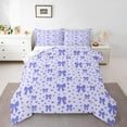 thumbnail image 1 of Feelyou Kids Princess Bow-tie Full Size Comforter Sets, Plum Love Heart Bedding Comforter Set, Kawaii Ribbon Reversible Bedding Sets, Super Cozy Room Decor, 3-Piece, 1 of 8
