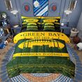 thumbnail image 1 of Feelyou Kids Rugby Bedding Comforter Set 7pcs for Boys, Green Bay Football King Bedding Sets, American Football Print Bed Sheets, Dark Green Orange Home Decor, 1 of 8
