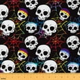 thumbnail image 1 of Feelyou Kids Skull Fabric by the Yard 1 Yard, Gothic Horror Skeleton Home Decor Fabric by the Yard, Sugar Halloween Style Sewing Fabric, Lightweight Room Decor, 1 of 6