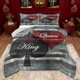 thumbnail image 1 of Feelyou King and Queen Queen Comforter Set for Couple, Western Rustic Cabin Bedding Sets, Romantic Valentines Day Reversible Bedding Comforter Set, Ultra Soft Bedroom Decor, 3pcs, 1 of 8