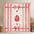 thumbnail image 1 of Feelyou Ladybug Blackout Curtains Set of 2 (52x84 Each), Love Heart Bow Window Curtains, 1 of 6