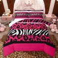 thumbnail image 1 of Feelyou Leopard Cheetah Print Queen Comforter Set, Abstract Lines Bedding Set, 3pcs, 1 of 8
