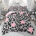 thumbnail image 1 of Feelyou Leopard Cheetah Print Twin Comforter Sets, Polkadots Stars Bedding Set, 2 Pieces, 1 of 8