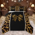 thumbnail image 1 of Feelyou Leopard Print Bowknot Queen Comforter Set, Brown Cheetah Polkadots Bedding Sets, Teens Kids Boys Girls Reversible Bedding Comforter Set, Ultra Soft Bedroom Decor, 3 Pieces, 1 of 8