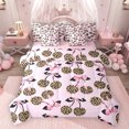 thumbnail image 1 of Feelyou Leopard Print Cherry Twin Bedding Sets 7pcs, Pink Bowknot Bedding Comforter Set, 1 of 8