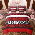 thumbnail image 1 of Feelyou Leopard Print Comforter Set 7pcs, Zebra Cheetah Wildlife Queen Bedding Sets, 1 of 8