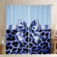 thumbnail image 1 of Feelyou Leopard Print Curtains Pack of 2 (52x84 Each), Blue Bowknot Window Curtains, 1 of 6
