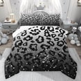 thumbnail image 1 of Feelyou Leopard Print Full Size Comforter Sets, Grey Diamond Bedding Sets, 3pcs, 1 of 8