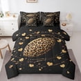 thumbnail image 1 of Feelyou Leopard Print Rugby Bedding Comforter Set 7pcs, Modern Fashion Queen Bedding Sets, 1 of 8