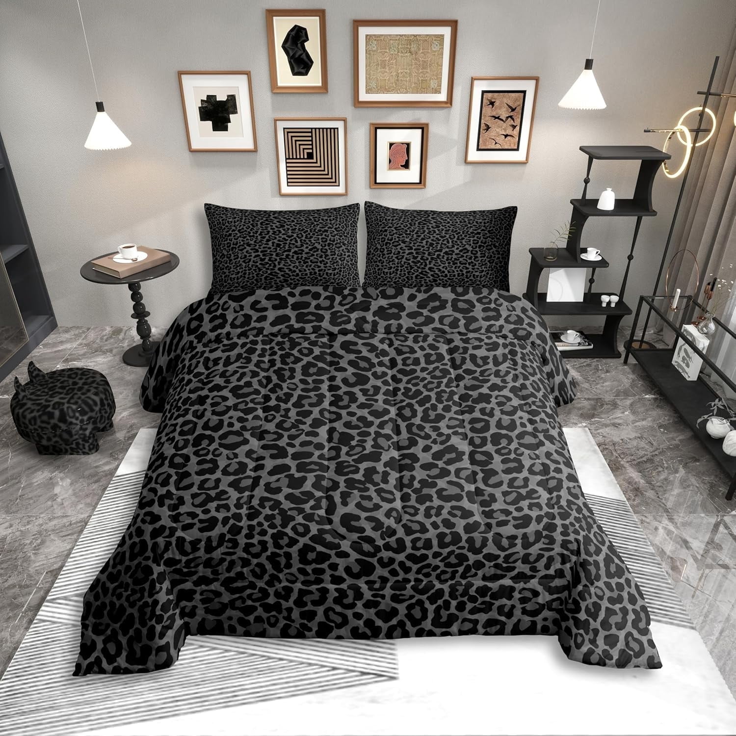 Feelyou Leopard Print Twin Comforter Sets, Modern Fashion Bedding Set, 2pcs