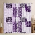 thumbnail image 1 of Feelyou Leopard Zebra Print Black Out Curtains for Adult, Dreamy Purple Curtains Pack of 2 (42x63 Each), Modern Abstract Stripes Bedroom Curtains, Black Out Curtains Decor, 1 of 7