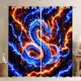 thumbnail image 1 of Feelyou Lightning Flame Dragon Curtains Pack of 2 (42x84 Each) for Boys Girls Kids, Starry Sky Stars Curtains Blackout, Blue Orange, 1 of 6