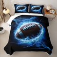 thumbnail image 1 of Feelyou Lightning Football Twin Quilt Set for Boys, Sport Ball Twin Coverlet Set, Blue Black, 2pcs, 1 of 7