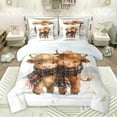 thumbnail image 1 of Feelyou Little Highland Bull Bedding Comforter Set 7 Pieces, Kawaii Rustic Cow Full Bedding Set, Cartoon Farm Animal Reversible Fitted Sheet Flat Sheet, Microfiber Bedroom Decor, 1 of 8