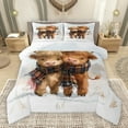 thumbnail image 1 of Feelyou Little Highland Bull Full Size Comforter Sets, Kawaii Rustic Cow Bedding Comforter Set, Cartoon Farm Animal Reversible Bedding Sets, Microfiber Bedroom Decor, 3pcs, 1 of 8