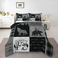 thumbnail image 1 of Feelyou Lodge Cabin Queen Comforter Set, Wolf Bear Bedding Comforter Set, 3pcs, 1 of 7