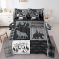 thumbnail image 1 of Feelyou Lodge Cabin Twin Bedding Sets 7pcs, Wolf Bear Bedding Comforter Set, 1 of 7