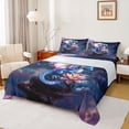 thumbnail image 1 of Feelyou Lotus Fairy Dragon Full Size Sheets for Kids Boys Girls, Starry Sky Animal Bed Sheets, Blue Pink, 4pcs, 1 of 5