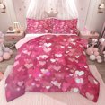 thumbnail image 1 of Feelyou Love Heart Teens Full Size Comforter Sets, Glitter Pink Cartoon Bedding Comforter Set, Romantic Valentine's Day Reversible Bedding Sets, Microfiber Bedroom Decor, 3 Pieces, 1 of 8