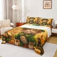 thumbnail image 1 of Feelyou Luck Cat Kids Full Size Sheets, Shamrock Leaf Plant Bed Sheets, 4 Pieces, 1 of 7