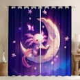 thumbnail image 1 of Feelyou Magic Cute Axolotl Black Out Curtains, Cartoon Gold Stars Moon Curtains Pack of 2 (42x63 Each), Dreamy Fairy Tale Bedroom Curtains, Curtains and Drapes Decor, 1 of 6