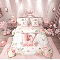 thumbnail image 1 of Feelyou Magic Elf Teens Twin Bedding Sets 7-Piece, Pink Monogrammed V Bedding Comforter Set, Princess Reversible Comforter, Lightweight Room Decor, 1 of 9