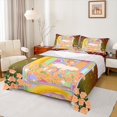 thumbnail image 1 of Feelyou Magic Girl Princess Bed Sheets, Dreamy Fairy Tale King Sheets, Orange Rose Flower Sheet Set, Super Cozy Room Decor, 4-Piece, 1 of 7