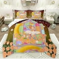 thumbnail image 1 of Feelyou Magic Girl Princess Bedding Comforter Set, Dreamy Fairy Tale Twin Comforter Sets, Orange Rose Flower Reversible Bedding Set, Super Cozy Room Decor, 2-Piece, 1 of 9