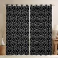 thumbnail image 1 of Feelyou Mandala Damask Curtains Pack of 2 (52x84 Each), Black Skull Window Curtains, 1 of 6